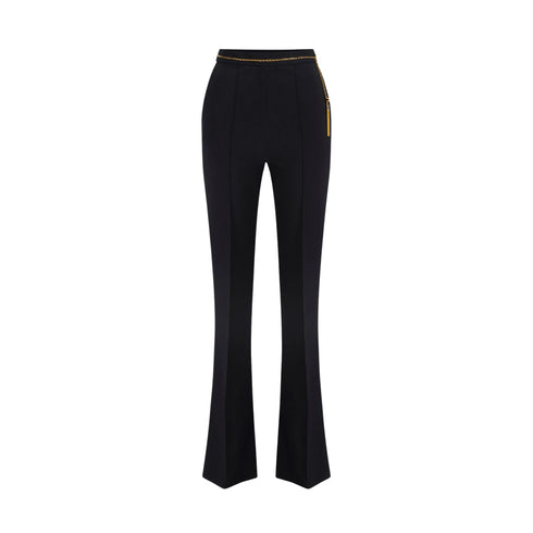 Pantalone Donna con fondo svasato e catena gioiello in vita